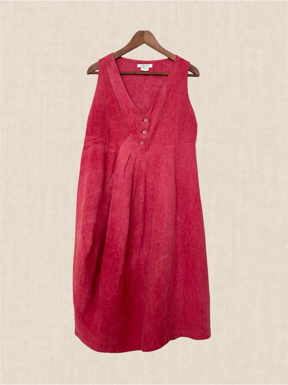 Crea Concept Linen Blend Dress Sz 40 Sleeveless Midi Lagenlook Made in Turkey